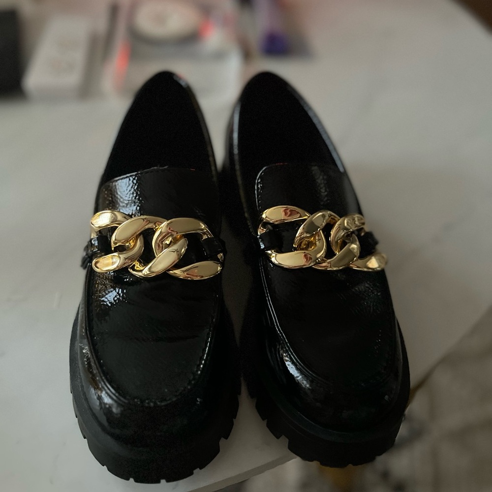 mine West Black patent leather  loafers